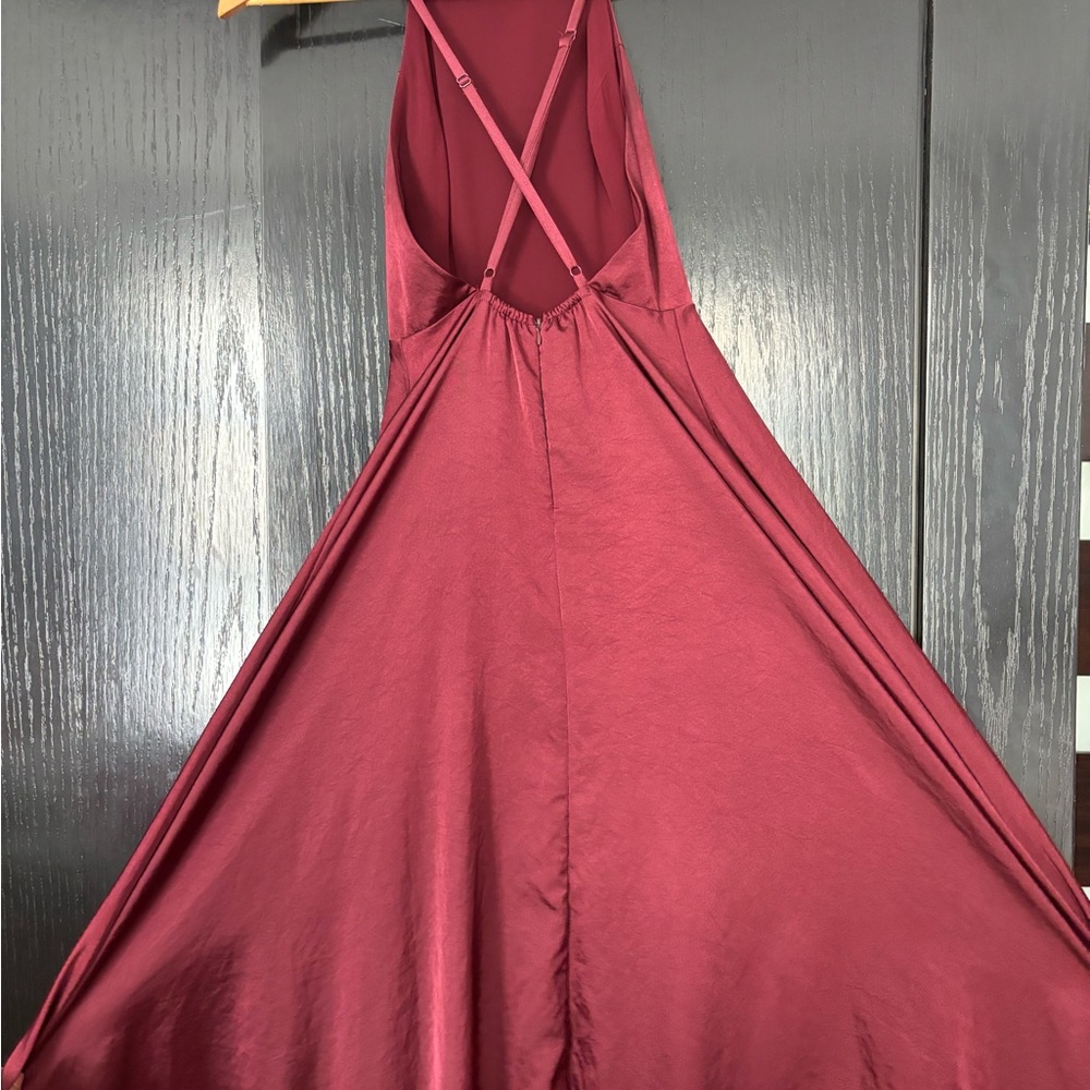 Lulus burgundy/wine formal dress with cross detail back